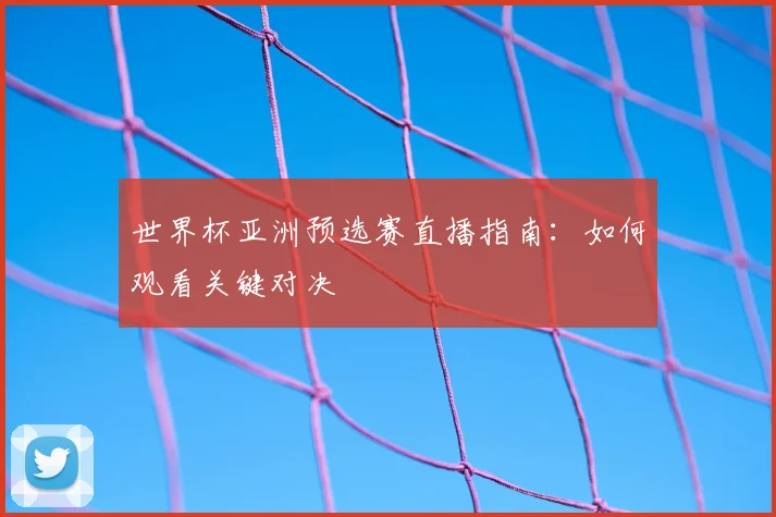 世界杯亚洲预选赛直播指南：如何观看关键对决